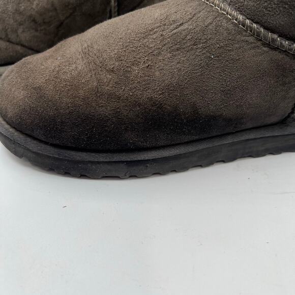 UGG Australia Classic Suede Tall Shearling Fur Boots Gray Pull On Size 7 Cozy - Picture 11 of 16